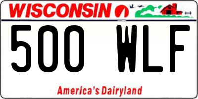 WI license plate 500WLF