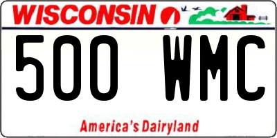 WI license plate 500WMC