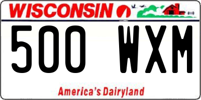 WI license plate 500WXM