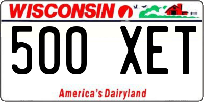 WI license plate 500XET