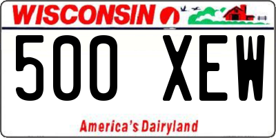WI license plate 500XEW