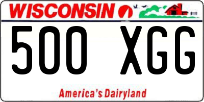 WI license plate 500XGG