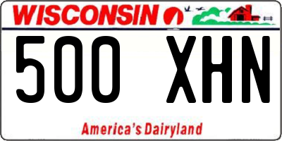 WI license plate 500XHN