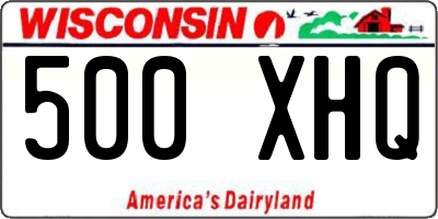 WI license plate 500XHQ