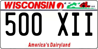 WI license plate 500XII
