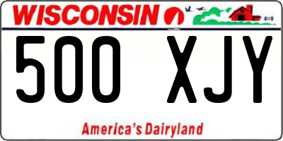 WI license plate 500XJY