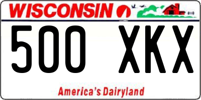 WI license plate 500XKX