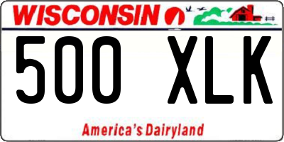 WI license plate 500XLK