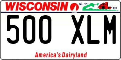 WI license plate 500XLM
