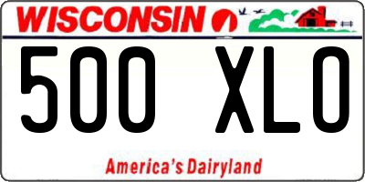 WI license plate 500XLO