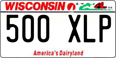 WI license plate 500XLP