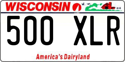 WI license plate 500XLR