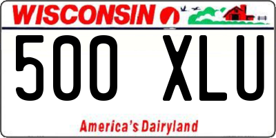 WI license plate 500XLU