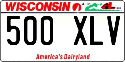 WI license plate 500XLV