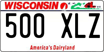 WI license plate 500XLZ