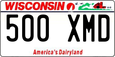 WI license plate 500XMD