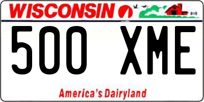 WI license plate 500XME