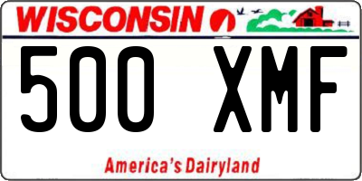 WI license plate 500XMF