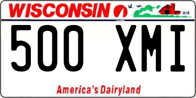 WI license plate 500XMI