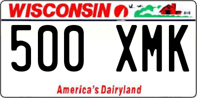 WI license plate 500XMK