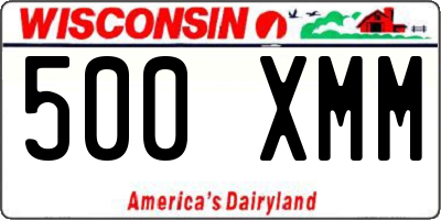 WI license plate 500XMM