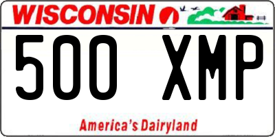 WI license plate 500XMP