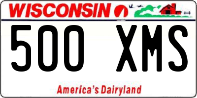 WI license plate 500XMS