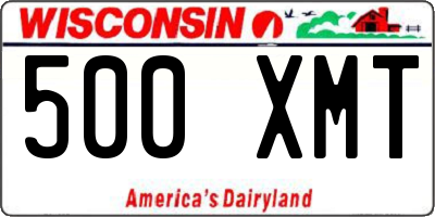 WI license plate 500XMT