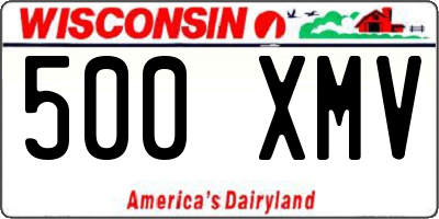 WI license plate 500XMV