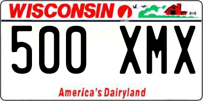 WI license plate 500XMX