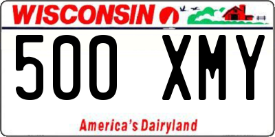 WI license plate 500XMY