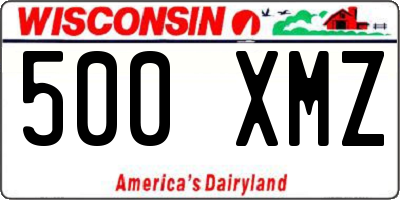 WI license plate 500XMZ