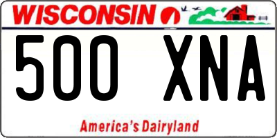 WI license plate 500XNA