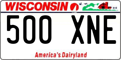 WI license plate 500XNE
