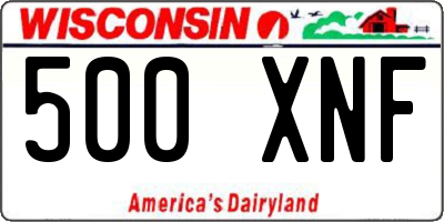 WI license plate 500XNF