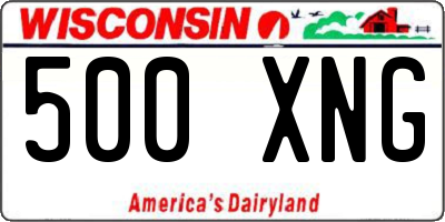 WI license plate 500XNG