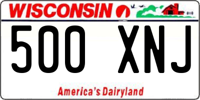 WI license plate 500XNJ
