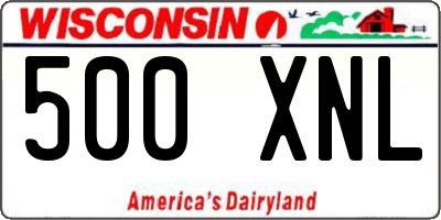 WI license plate 500XNL