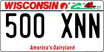 WI license plate 500XNN