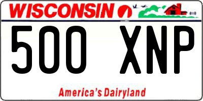 WI license plate 500XNP