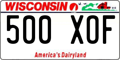 WI license plate 500XOF