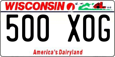 WI license plate 500XOG