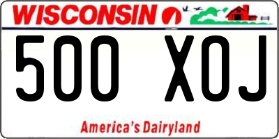 WI license plate 500XOJ