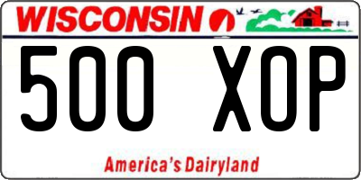 WI license plate 500XOP