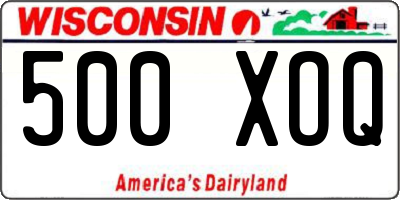 WI license plate 500XOQ
