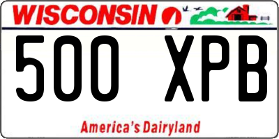 WI license plate 500XPB