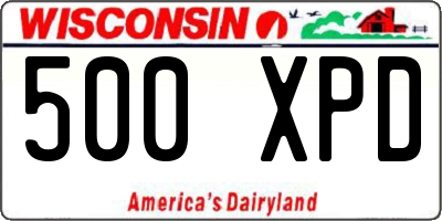 WI license plate 500XPD
