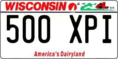 WI license plate 500XPI