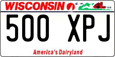 WI license plate 500XPJ