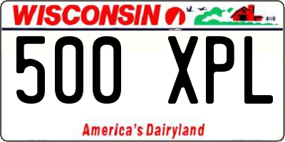 WI license plate 500XPL